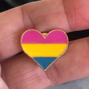 Pink Yellow Blue Pansexual Pride Lapel Pin Brooch